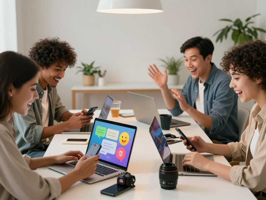 Interactive scene showcasing dirty chat ai conversations with diverse users engaging in lively digital communication.